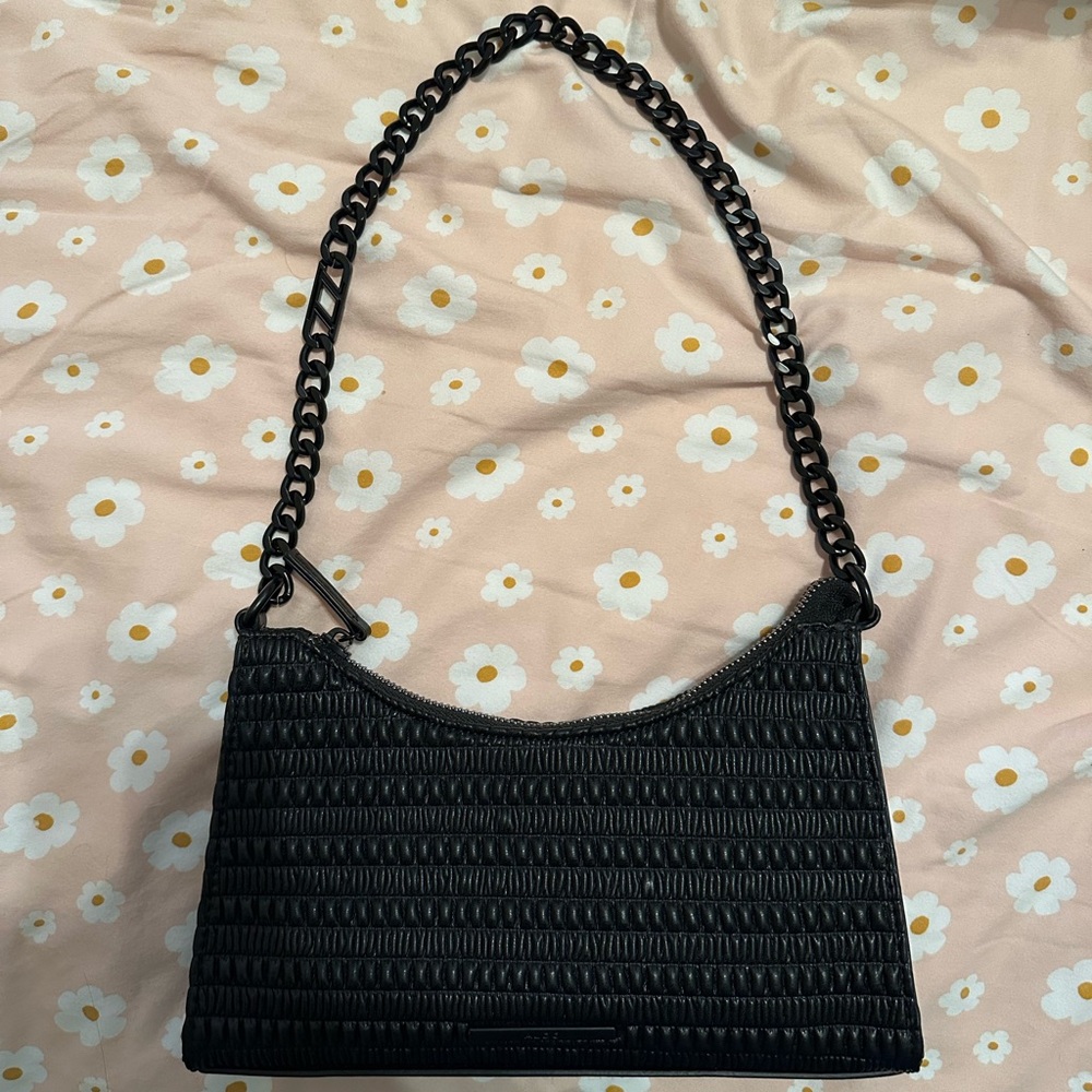 Aldo Black Textured Shoulder Bag